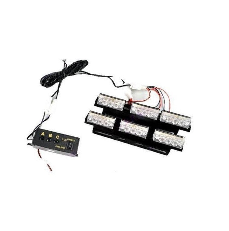 6 X 3 LED op rail Car Flash Strobe Emergency Light 12V wit licht 6 X 3 LED op rail Car Flash Strobe Emergency Light 12V wit licht